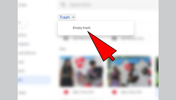 empty trash in Google drive