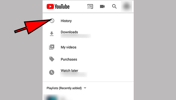 check YouTube history