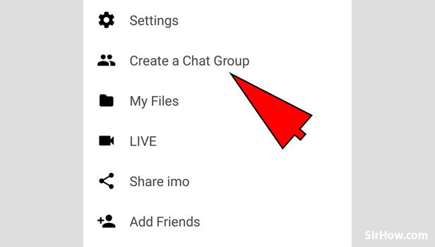 Create chat group on imo