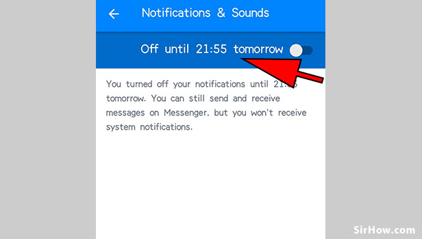 Turn off notification on messenger