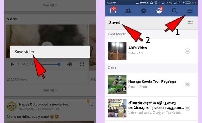 How to share Facebook video on WhatsApp